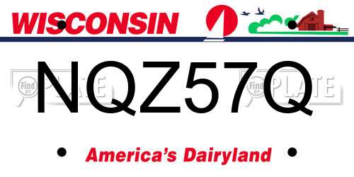 NQZ57Q Wisconsin License Plate