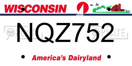 NQZ752 Wisconsin License Plate