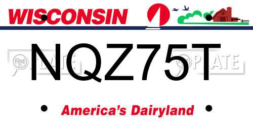 NQZ75T Wisconsin License Plate