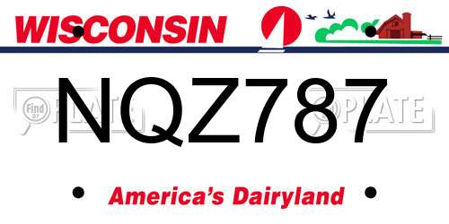 NQZ787 Wisconsin License Plate