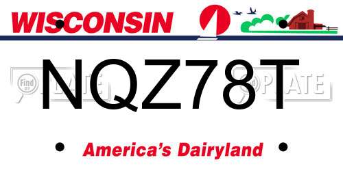 NQZ78T Wisconsin License Plate
