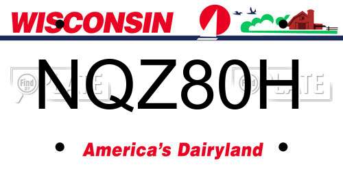 NQZ80H Wisconsin License Plate
