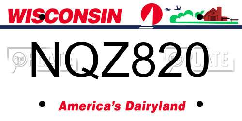 NQZ820 Wisconsin License Plate
