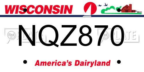 NQZ870 Wisconsin License Plate