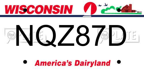 NQZ87D Wisconsin License Plate