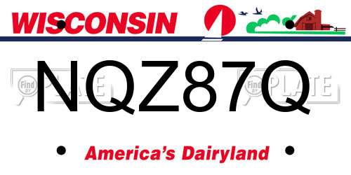 NQZ87Q Wisconsin License Plate