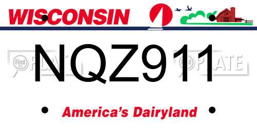 NQZ911 Wisconsin License Plate