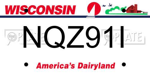 NQZ91I Wisconsin License Plate