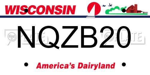NQZB20 Wisconsin License Plate