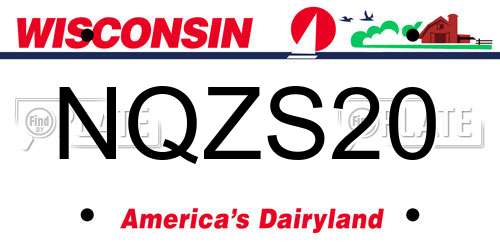 NQZS20 Wisconsin License Plate