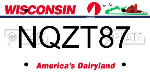 NQZT87 Wisconsin License Plate