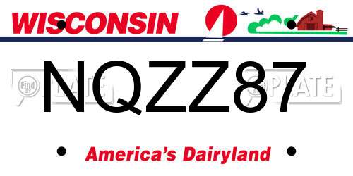 NQZZ87 Wisconsin License Plate