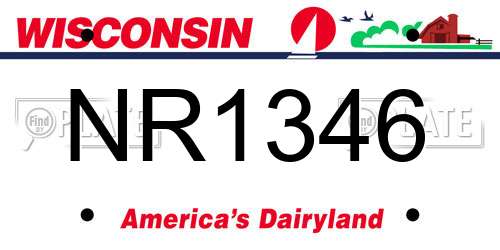 NR1346 Wisconsin License Plate