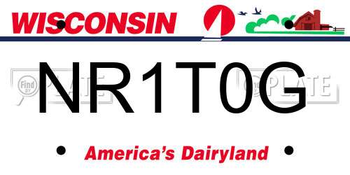 NR1T0G Wisconsin License Plate
