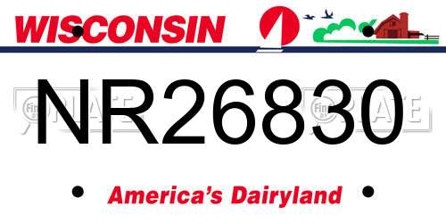 NR26830 Wisconsin License Plate