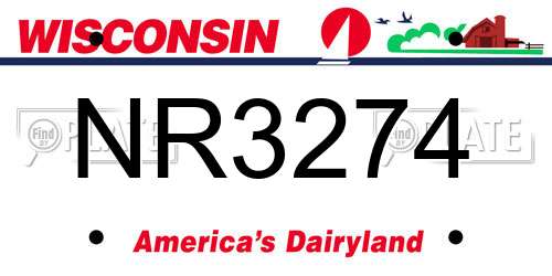 NR3274 Wisconsin License Plate