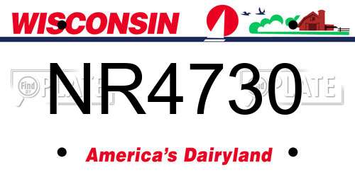 NR4730 Wisconsin License Plate