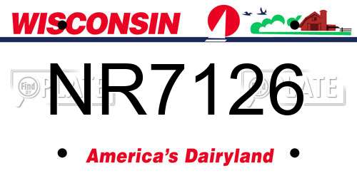 NR7126 Wisconsin License Plate