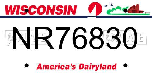 NR76830 Wisconsin License Plate