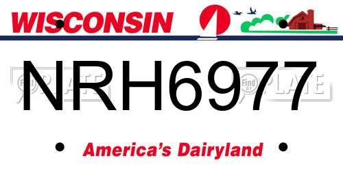 NRH6977 Wisconsin License Plate