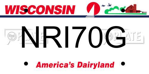 NRI70G Wisconsin License Plate