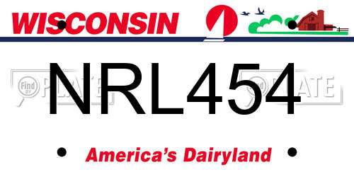 NRL454 Wisconsin License Plate