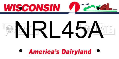 NRL45A Wisconsin License Plate