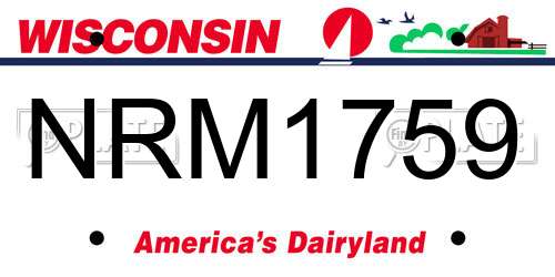NRM1759 Wisconsin License Plate