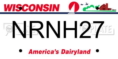 NRNH27 Wisconsin License Plate