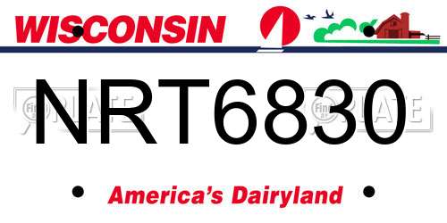 NRT6830 Wisconsin License Plate