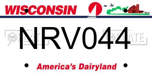 NRV044 Wisconsin License Plate