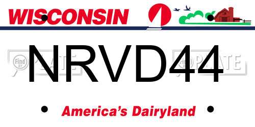 NRVD44 Wisconsin License Plate