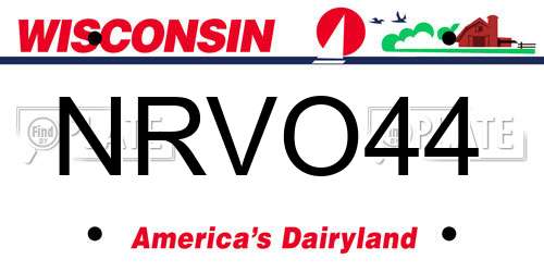 NRVO44 Wisconsin License Plate