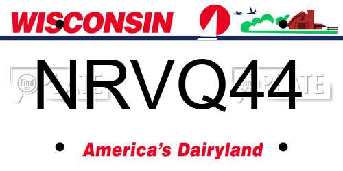 NRVQ44 Wisconsin License Plate