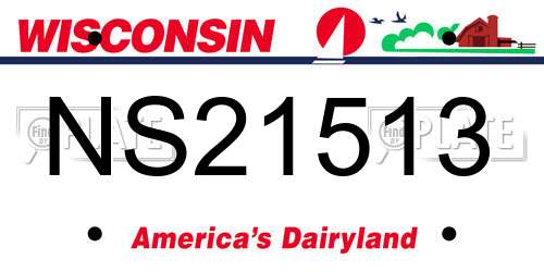NS21513 Wisconsin License Plate
