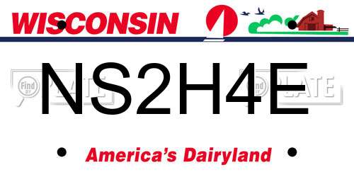 NS2H4E Wisconsin License Plate