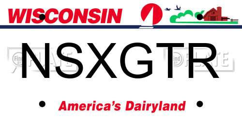 NSXGTR Wisconsin License Plate