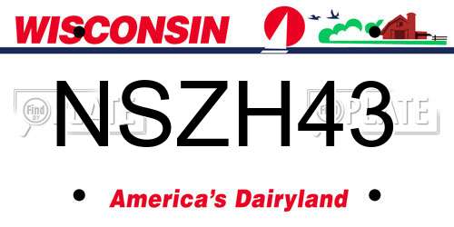 NSZH43 Wisconsin License Plate