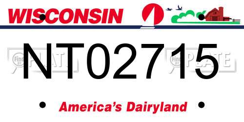 NT02715 Wisconsin License Plate