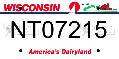 NT07215 Wisconsin License Plate