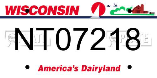 NT07218 Wisconsin License Plate