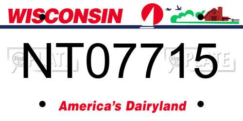 NT07715 Wisconsin License Plate