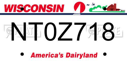 NT0Z718 Wisconsin License Plate