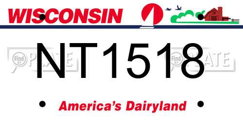 NT1518 Wisconsin License Plate