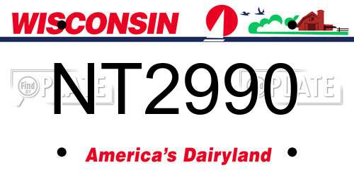NT2990 Wisconsin License Plate