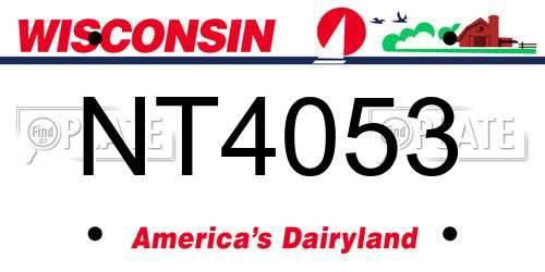 NT4053 Wisconsin License Plate