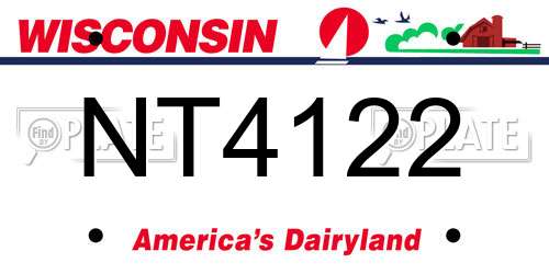 NT4122 Wisconsin License Plate