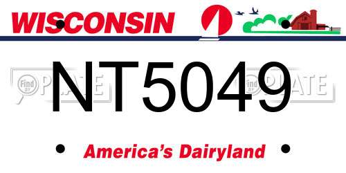 NT5049 Wisconsin License Plate