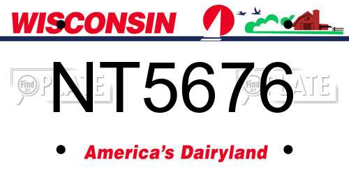 NT5676 Wisconsin License Plate