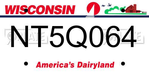 NT5Q064 Wisconsin License Plate